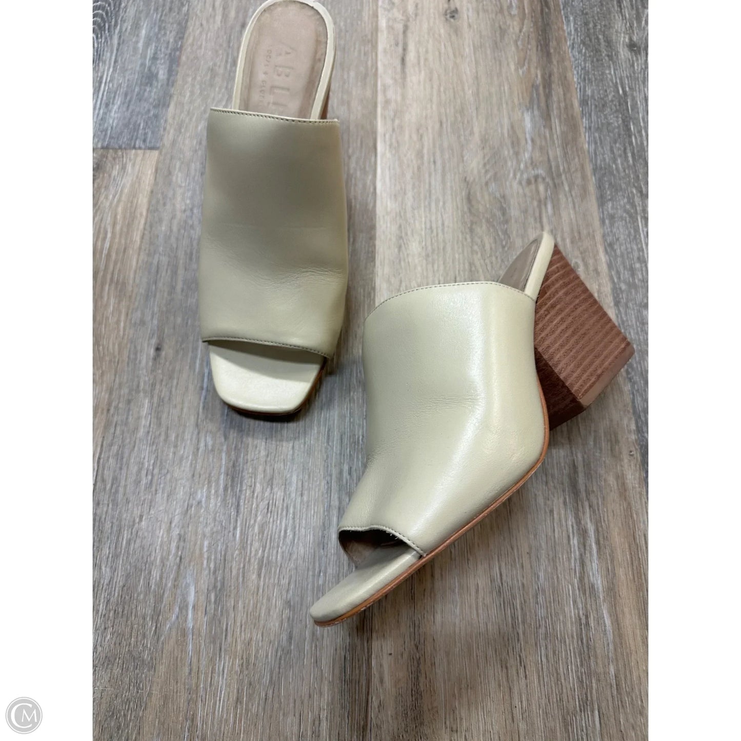 Sandals Heels Wedge By Able In Cream, Size: 8