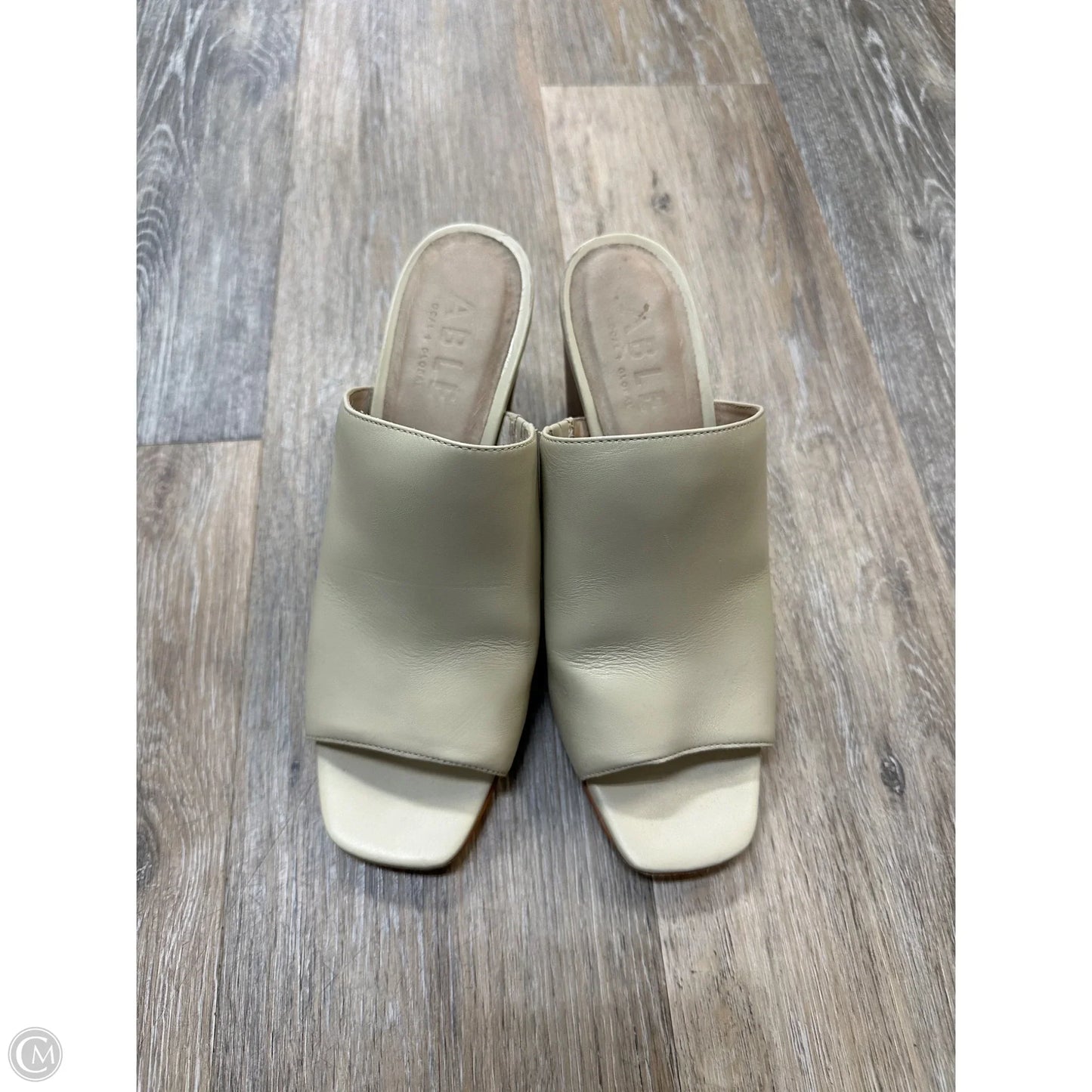 Sandals Heels Wedge By Able In Cream, Size: 8