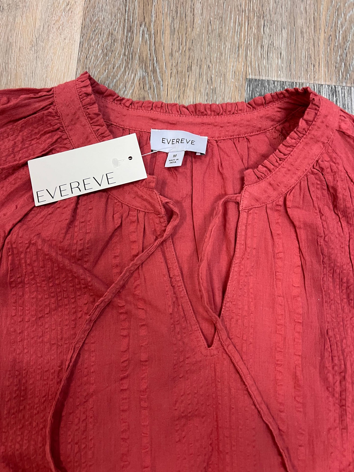 Blouse Short Sleeve By Evereve In Pink, Size: M