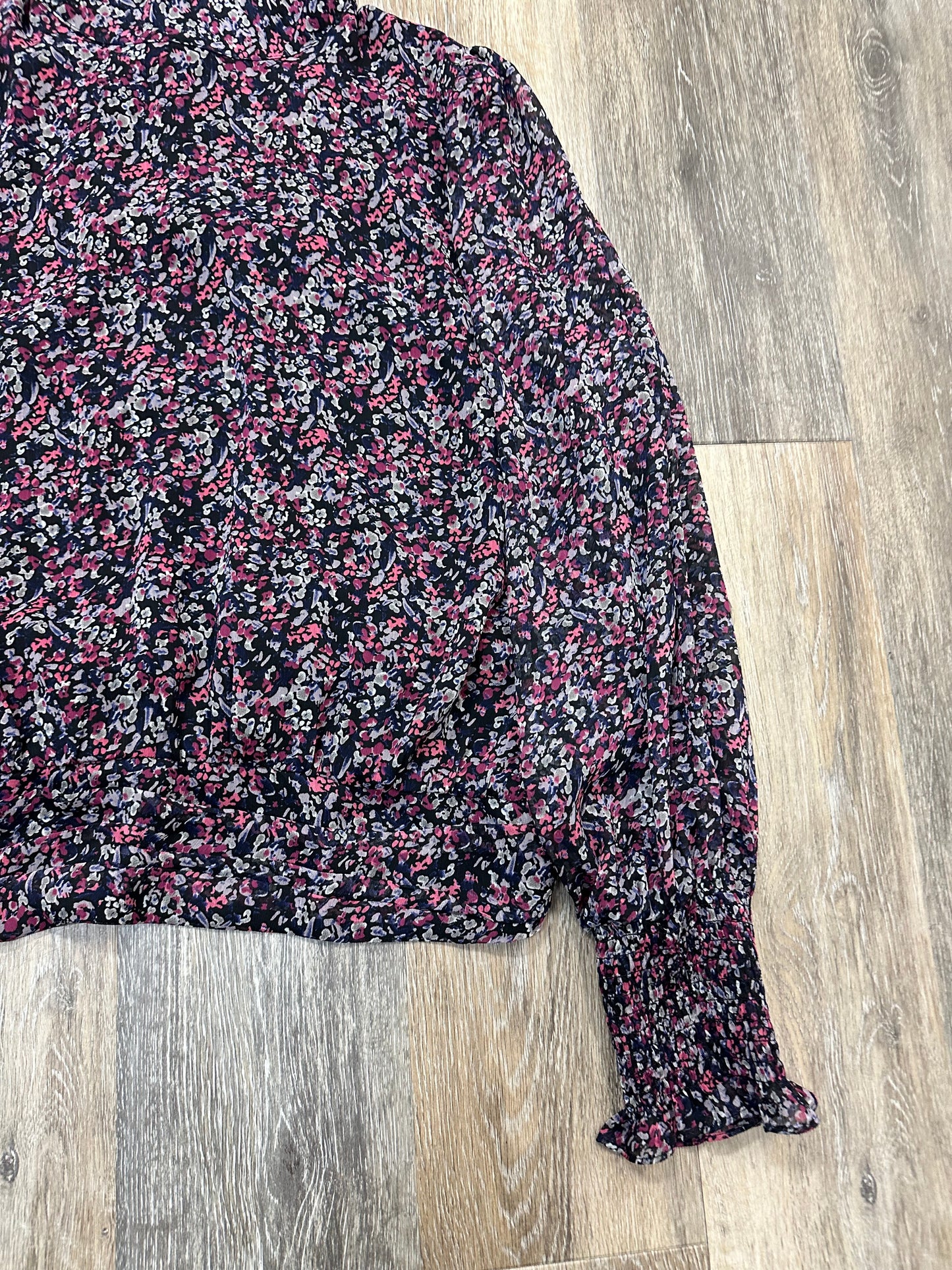 Blouse Long Sleeve By Evereve In Purple, Size: L