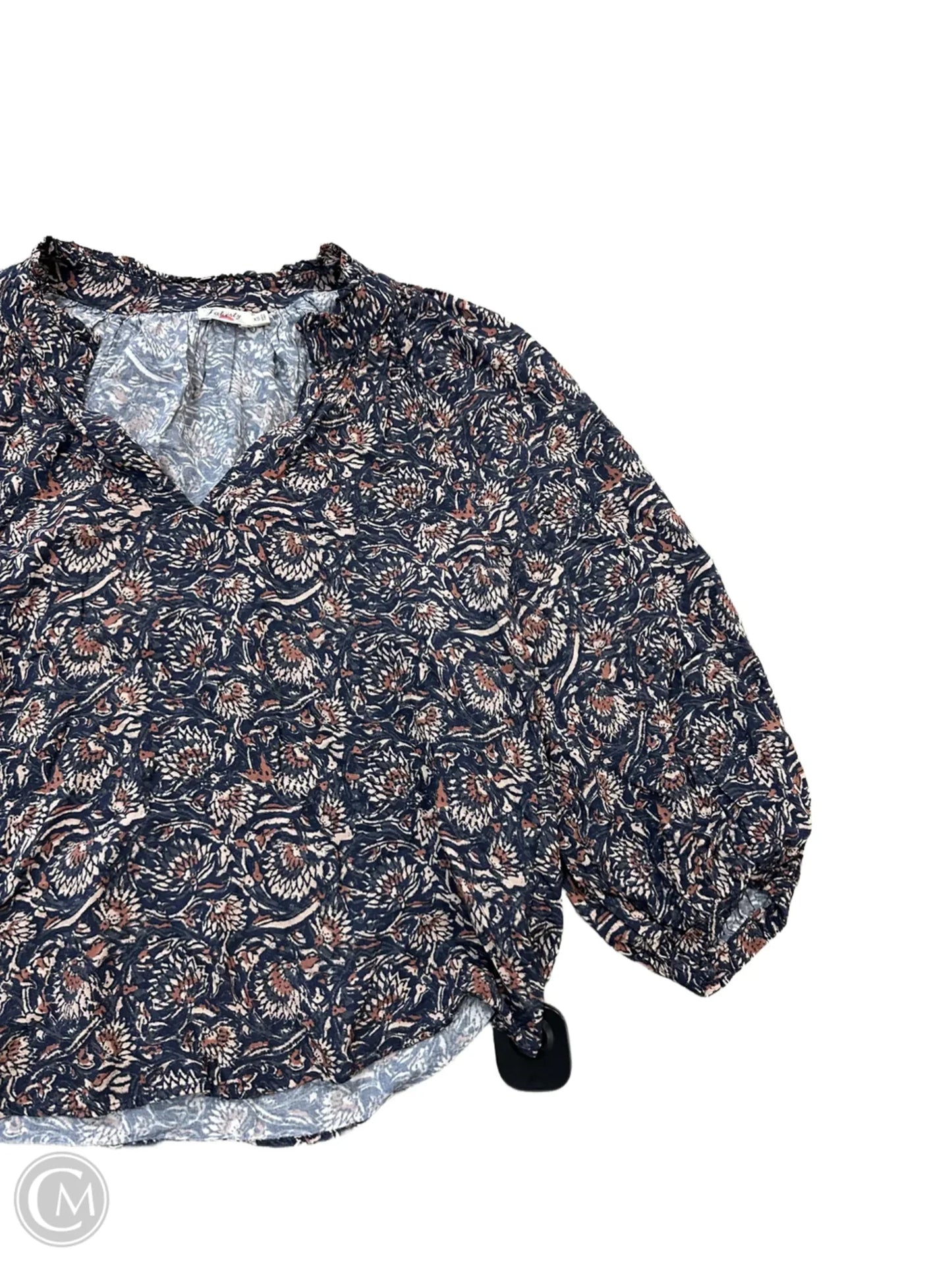 Blouse Long Sleeve By Faherty In Floral Print, Size: Xs