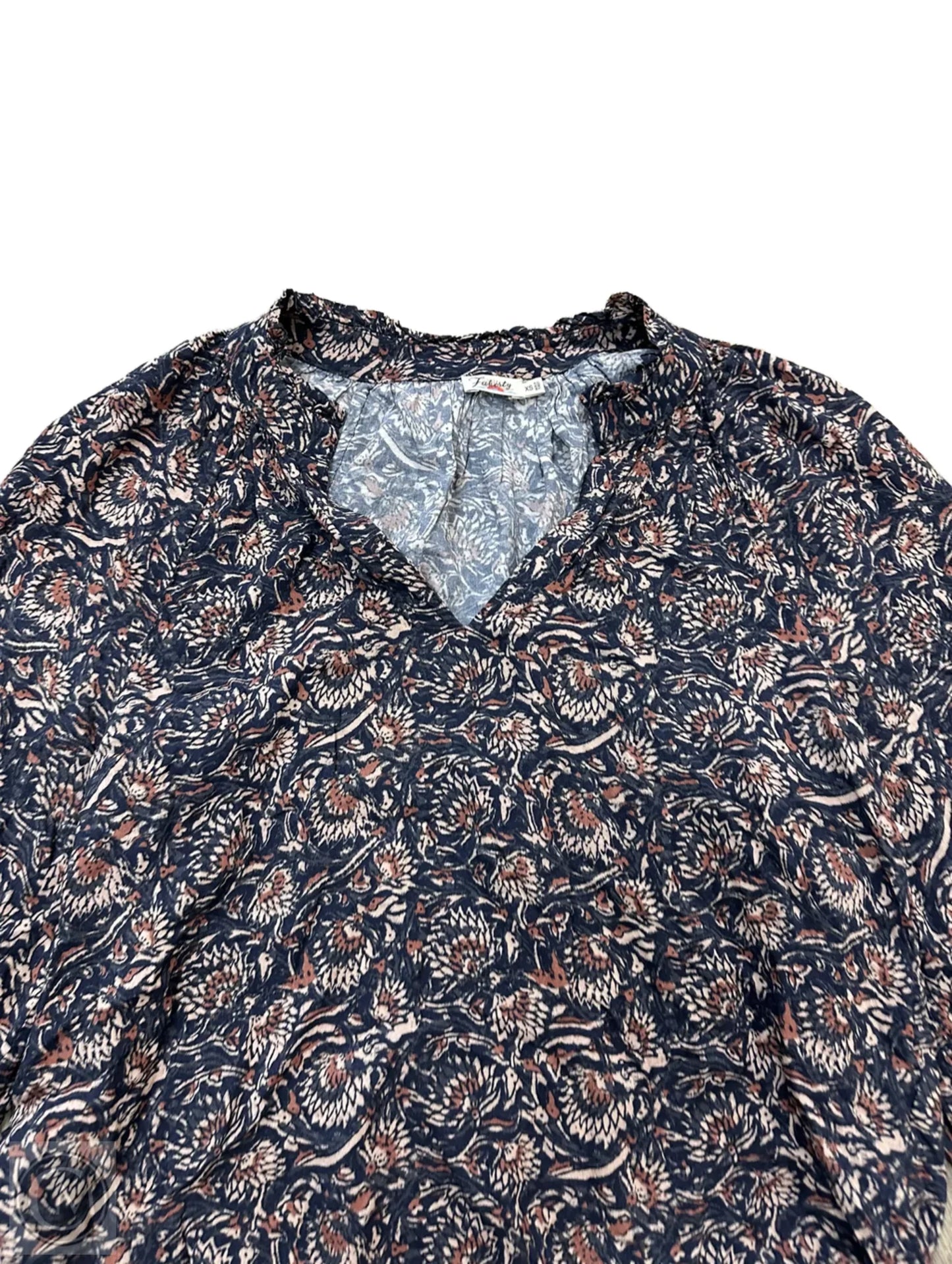 Blouse Long Sleeve By Faherty In Floral Print, Size: Xs