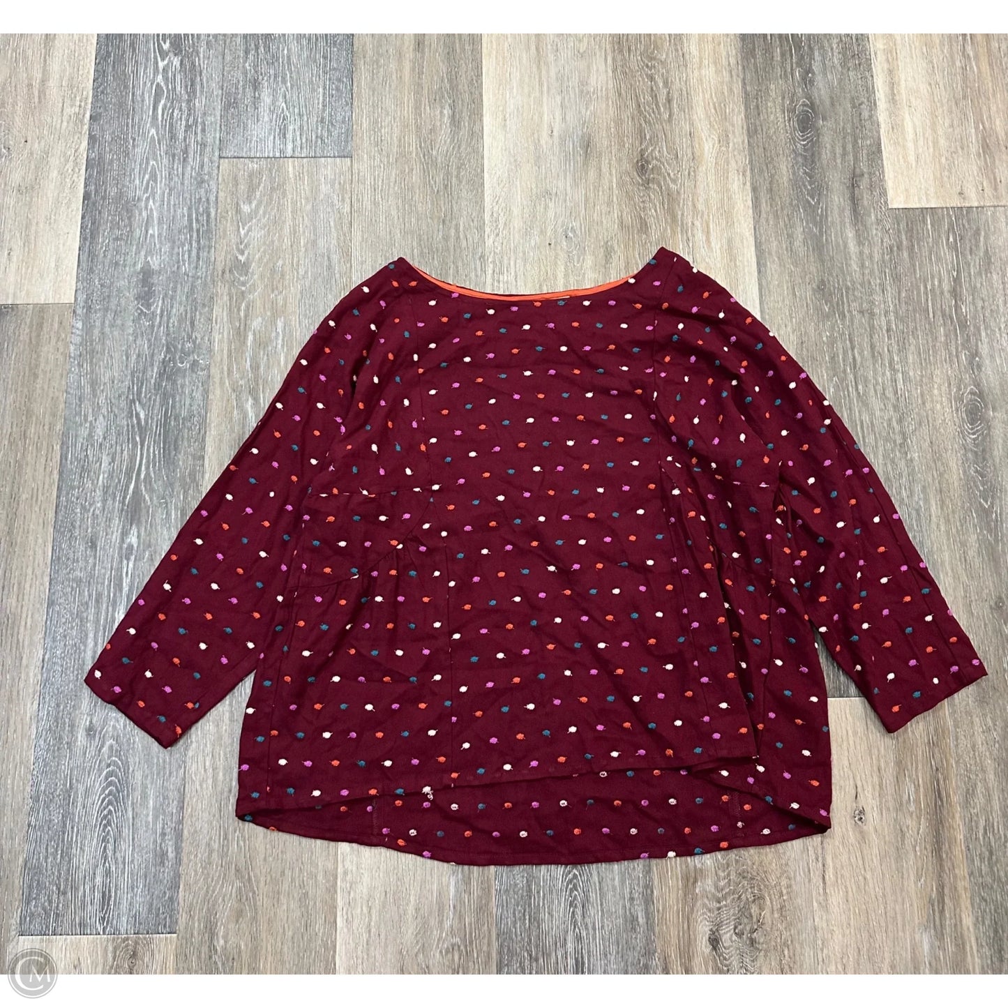 Top Long Sleeve By Maeve In Maroon, Size: S