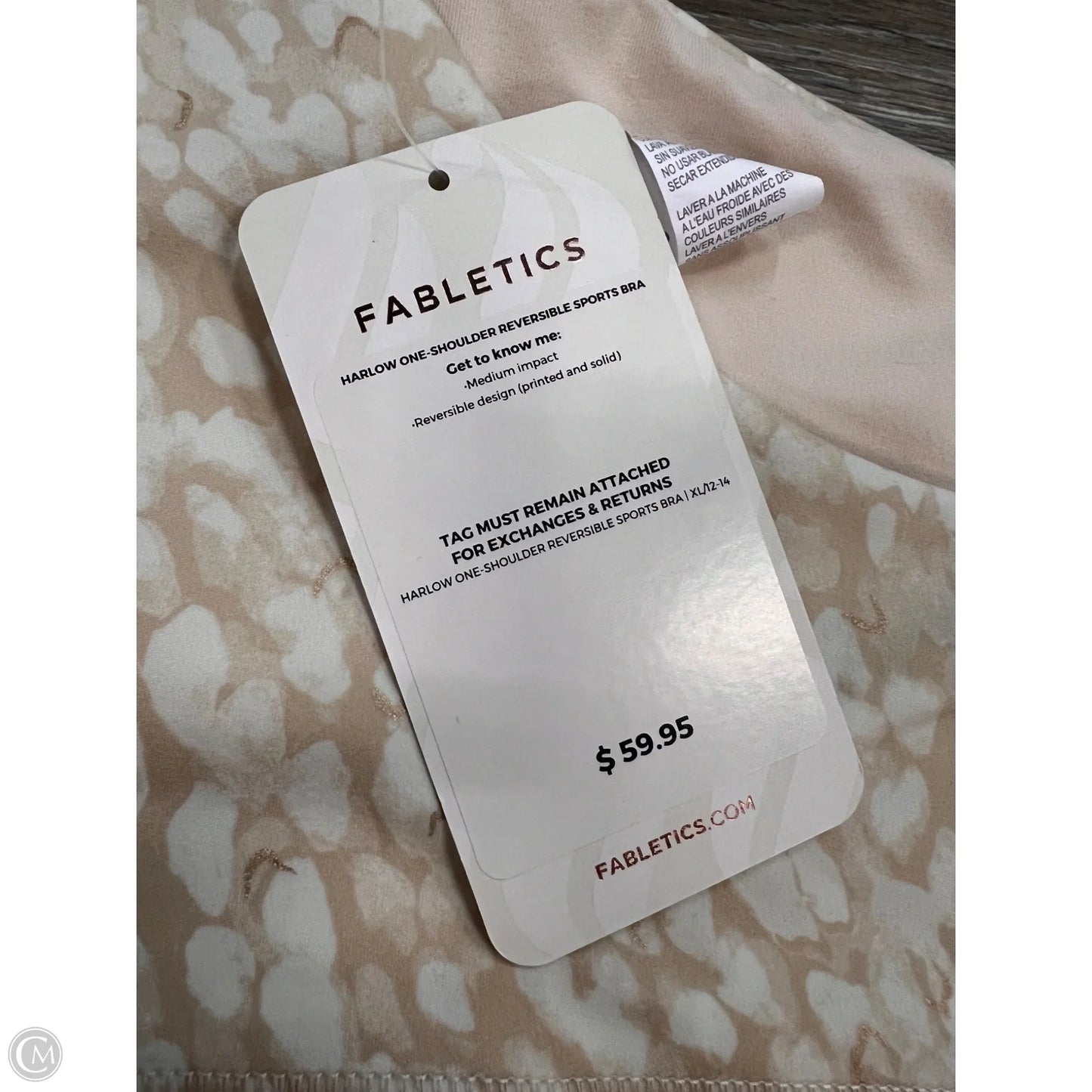 Athletic Bra By Fabletics In Cream, Size: Xl