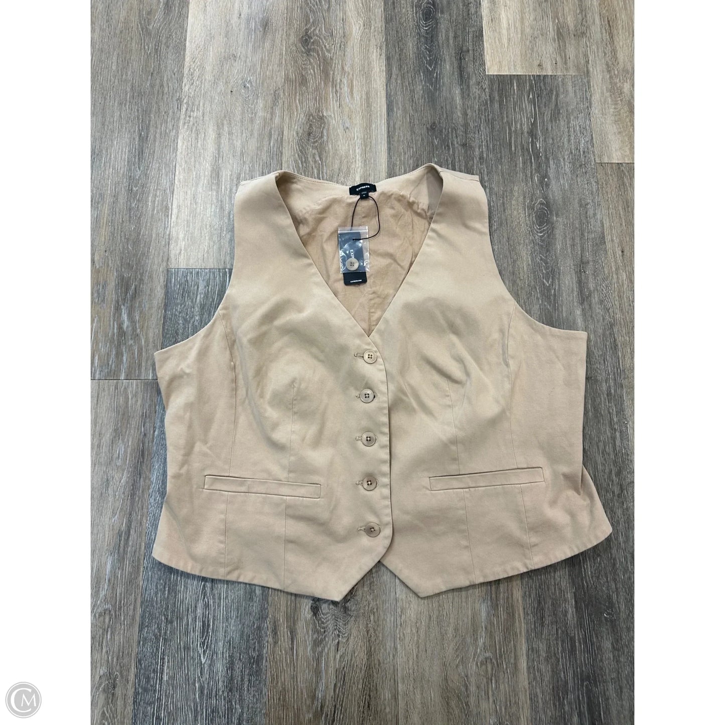 Vest Other By Express In Tan, Size: Xl