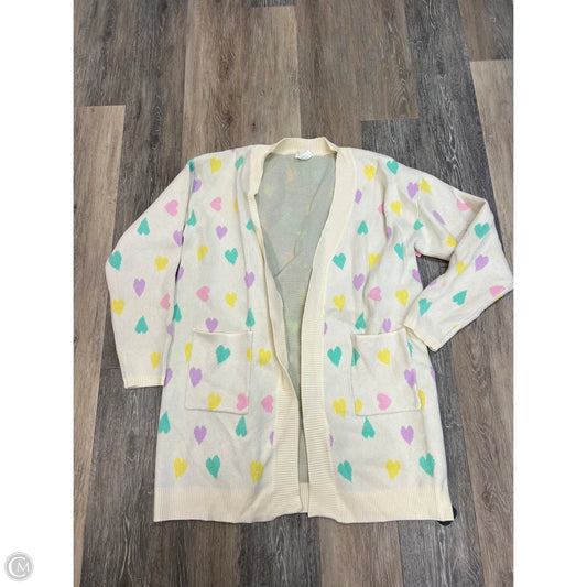 Sweater Cardigan By Magnolia Place In Cream, Size: Plus OSFM (1X/2X)