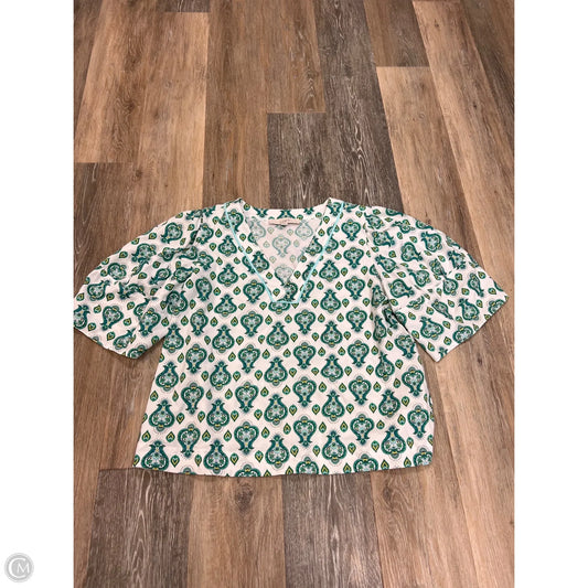 Blouse Short Sleeve By Loft In Green, Size: M