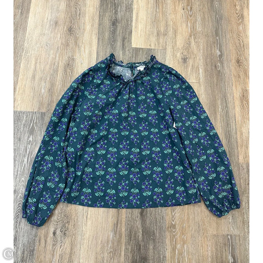 Blouse Long Sleeve By J. Crew In Green, Size: M