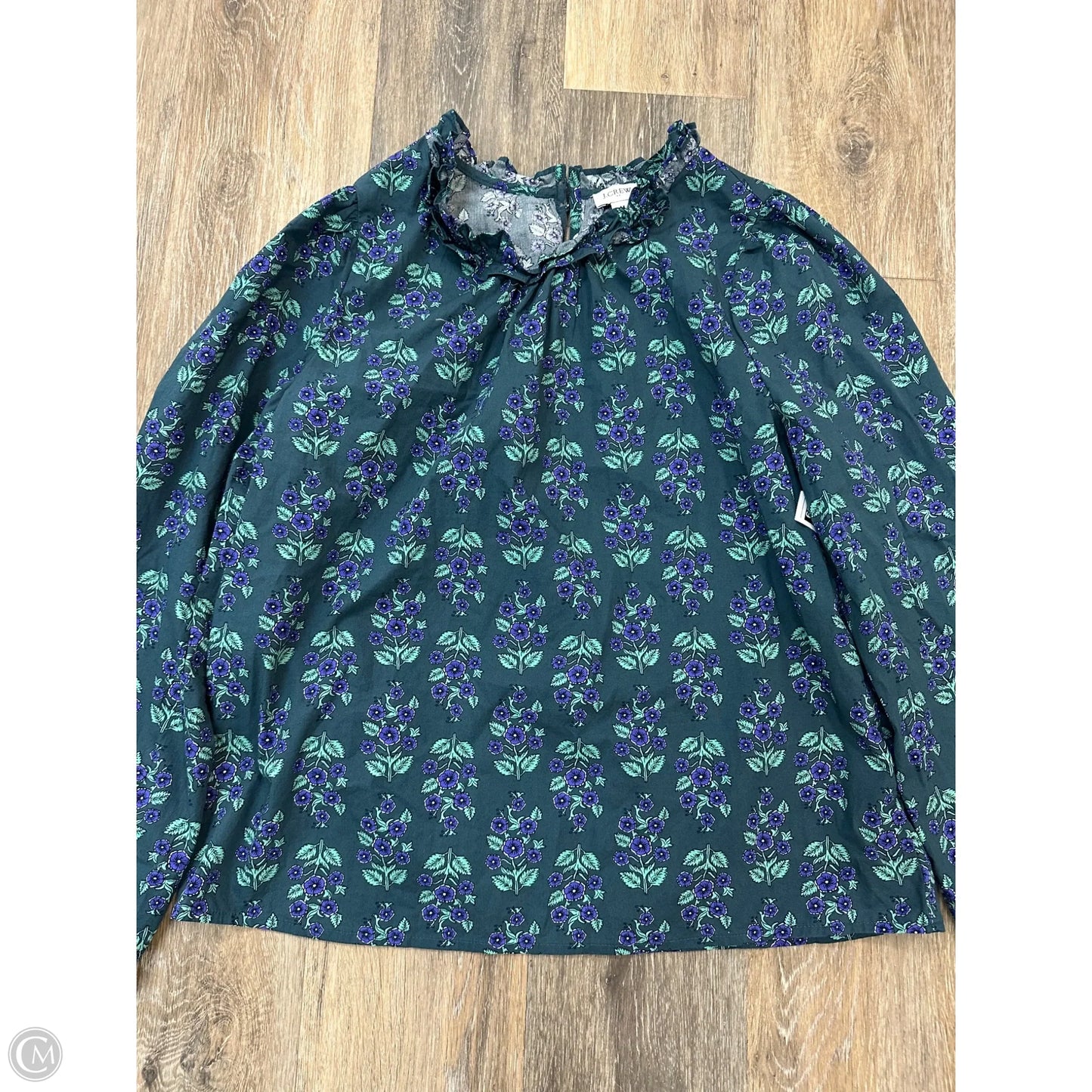 Blouse Long Sleeve By J. Crew In Green, Size: M