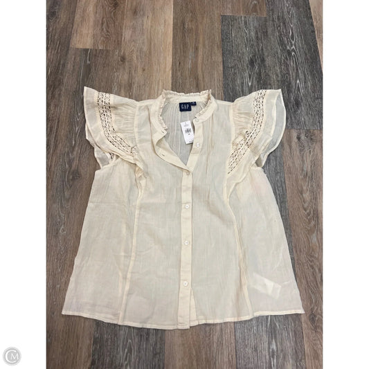 Blouse Short Sleeve By Gap In Cream, Size: Xs