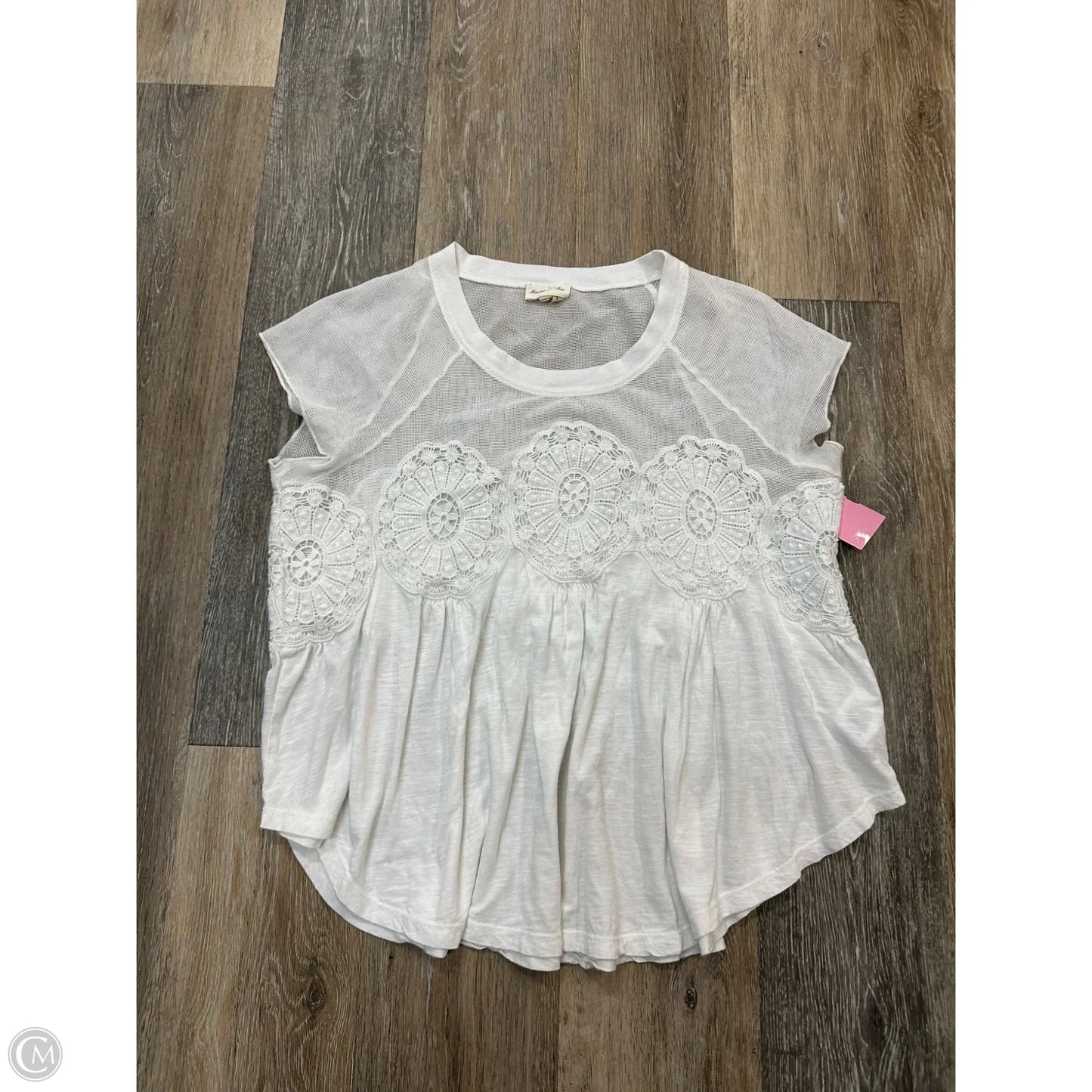 Blouse Short Sleeve By Meadow Rue In White, Size: S