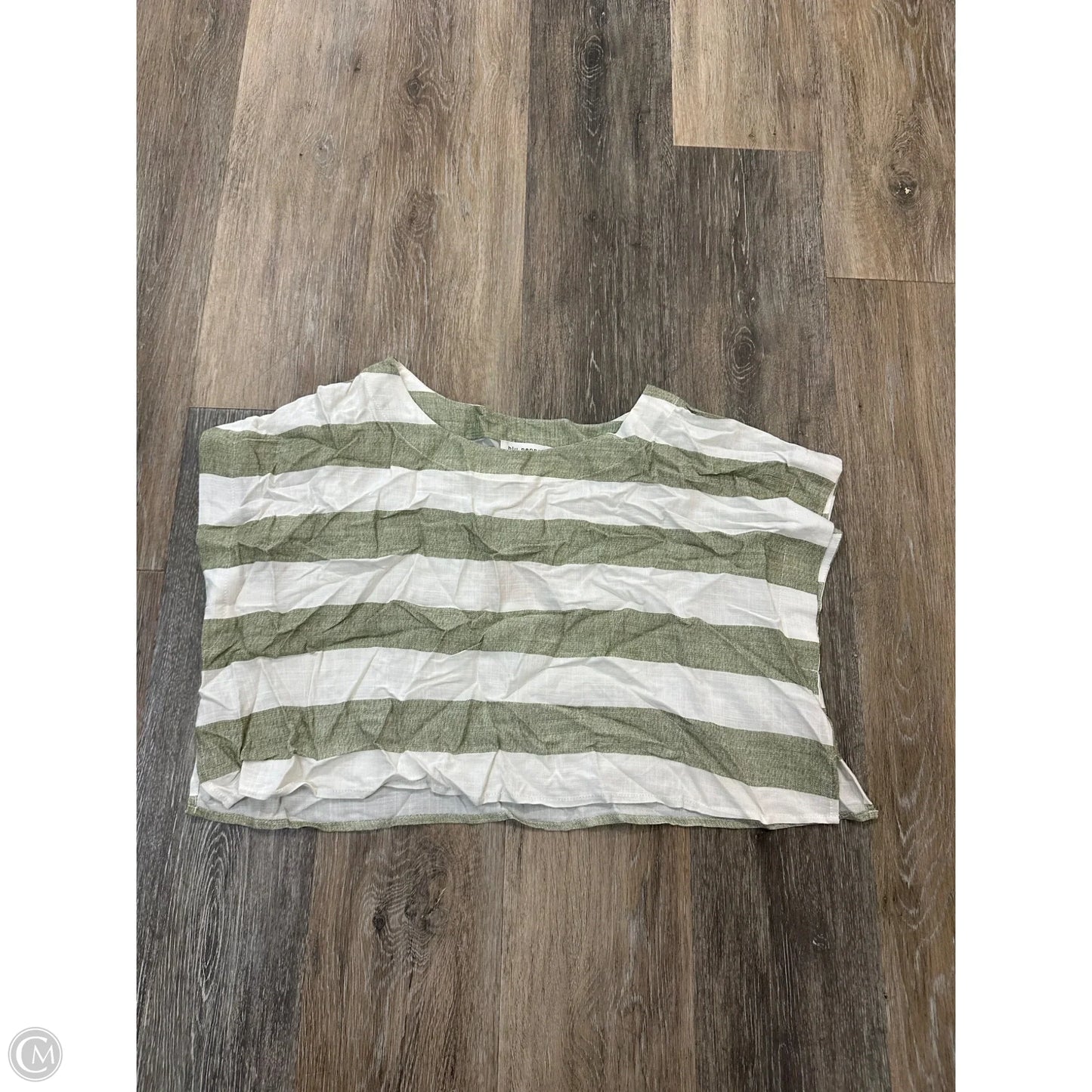 Top Short Sleeve By Blu Pepper In Green, Size: L
