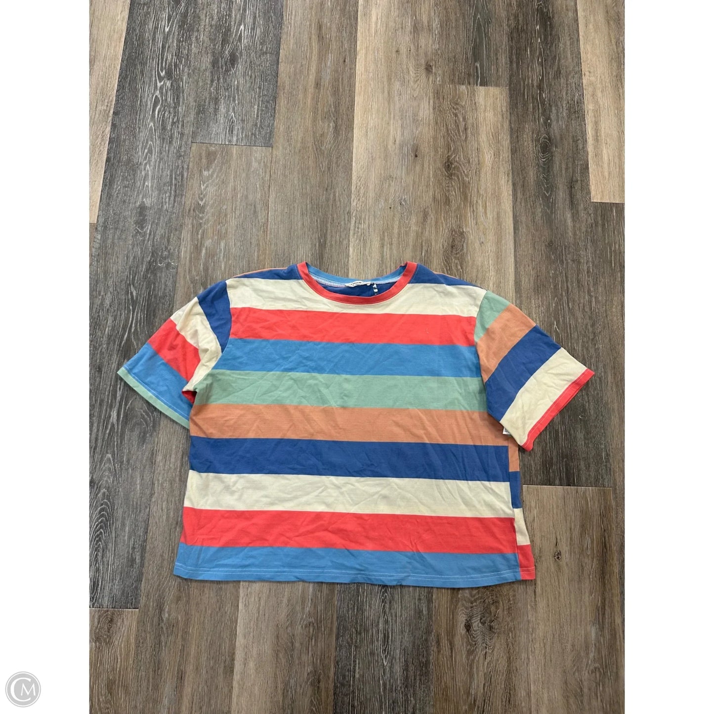 Top Short Sleeve By Adora In Striped Pattern, Size: M