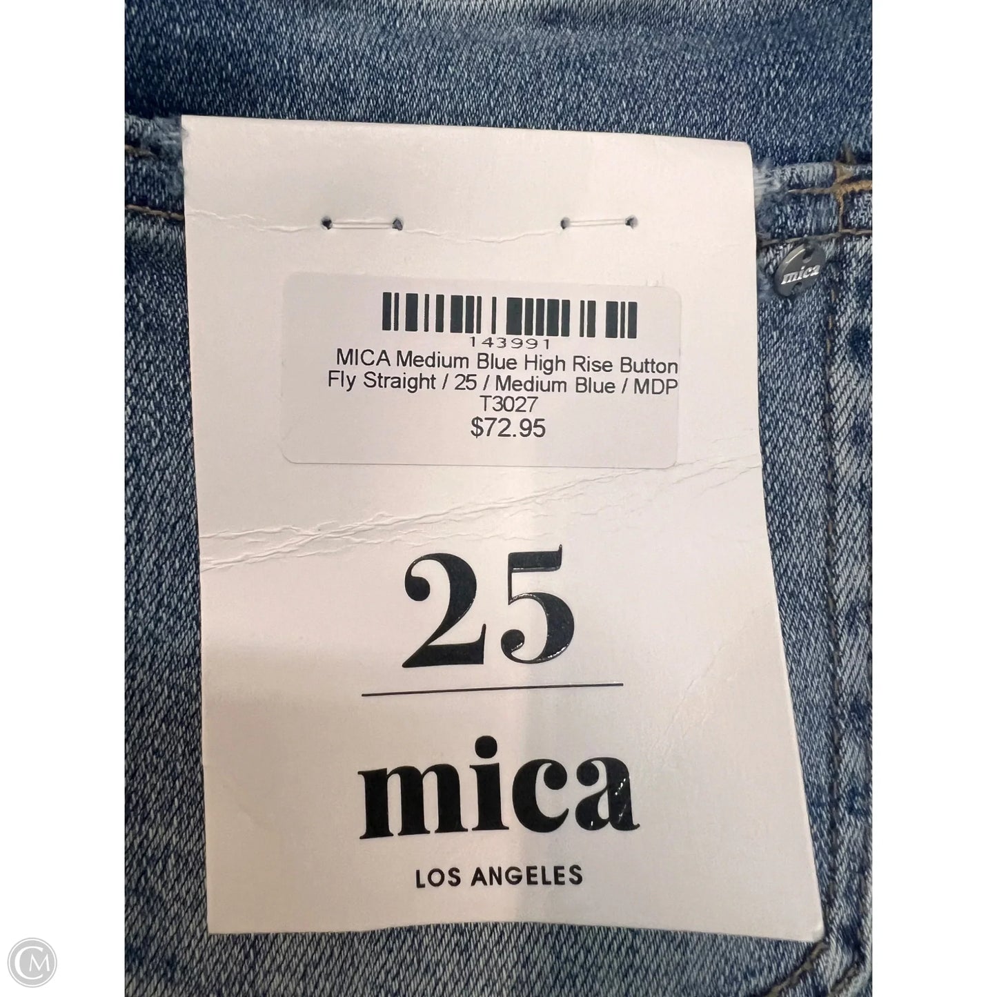 Jeans Straight By Mica In Blue Denim, Size: 1/25