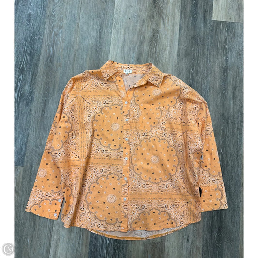 Blouse Long Sleeve By Pol In Orange, Size: S