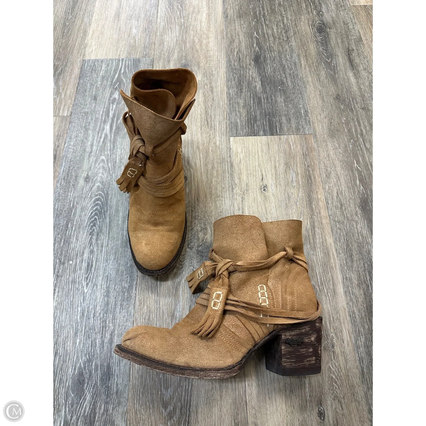 Boots Ankle Heels By Miss Macie In Tan, Size: 8.5