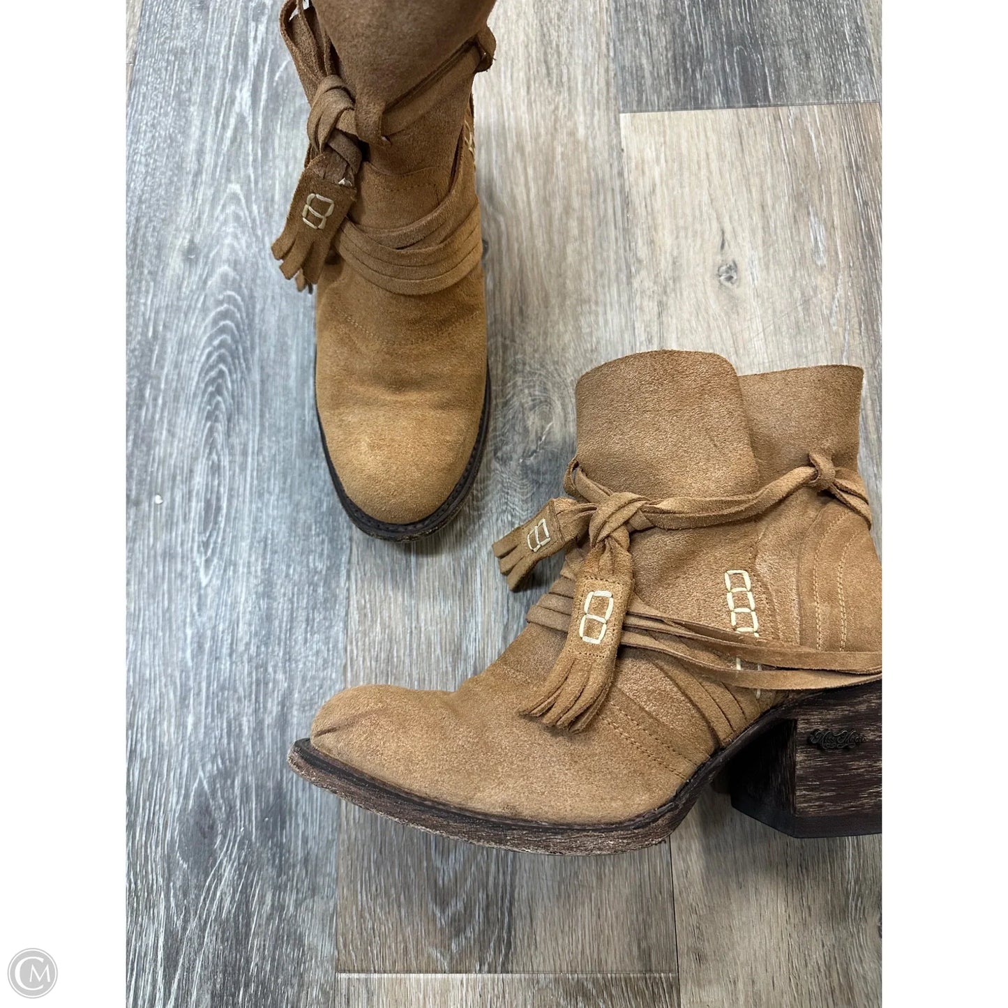 Boots Ankle Heels By Miss Macie In Tan, Size: 8.5