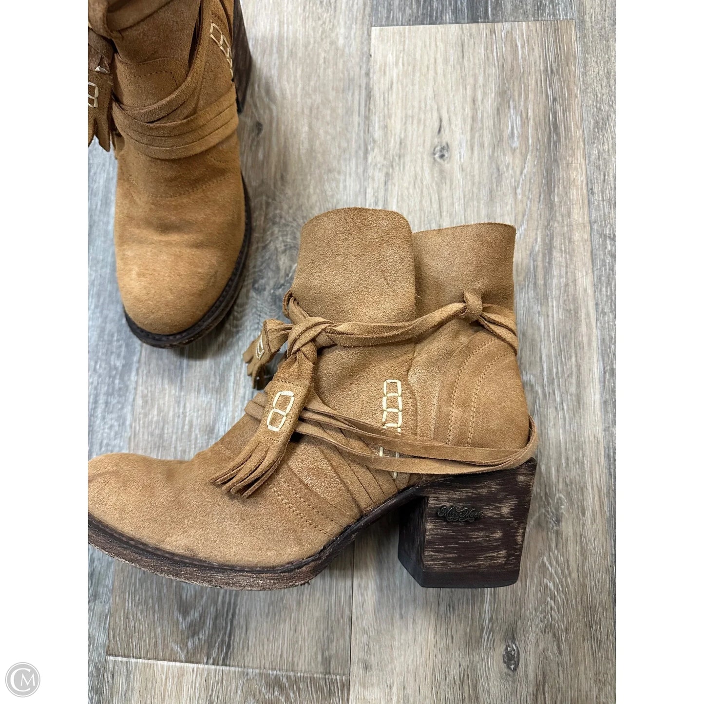 Boots Ankle Heels By Miss Macie In Tan, Size: 8.5