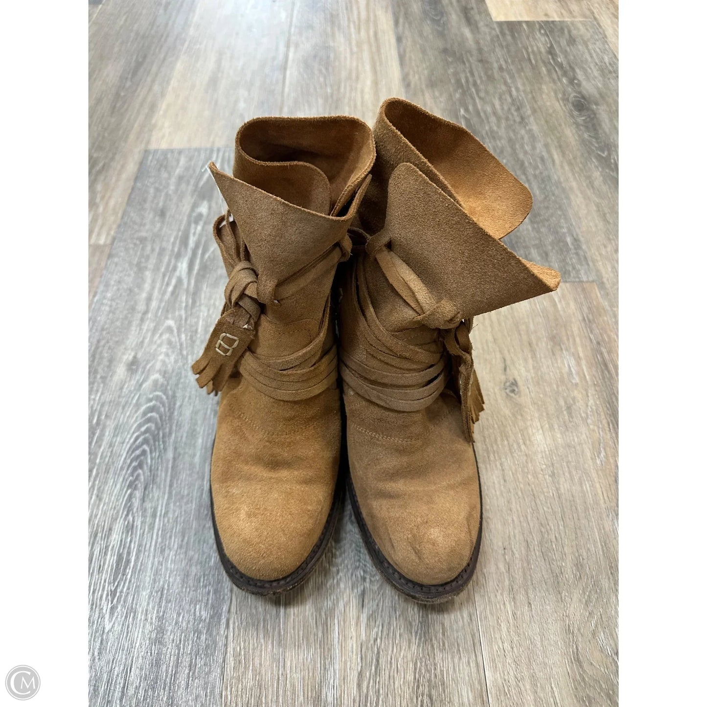 Boots Ankle Heels By Miss Macie In Tan, Size: 8.5