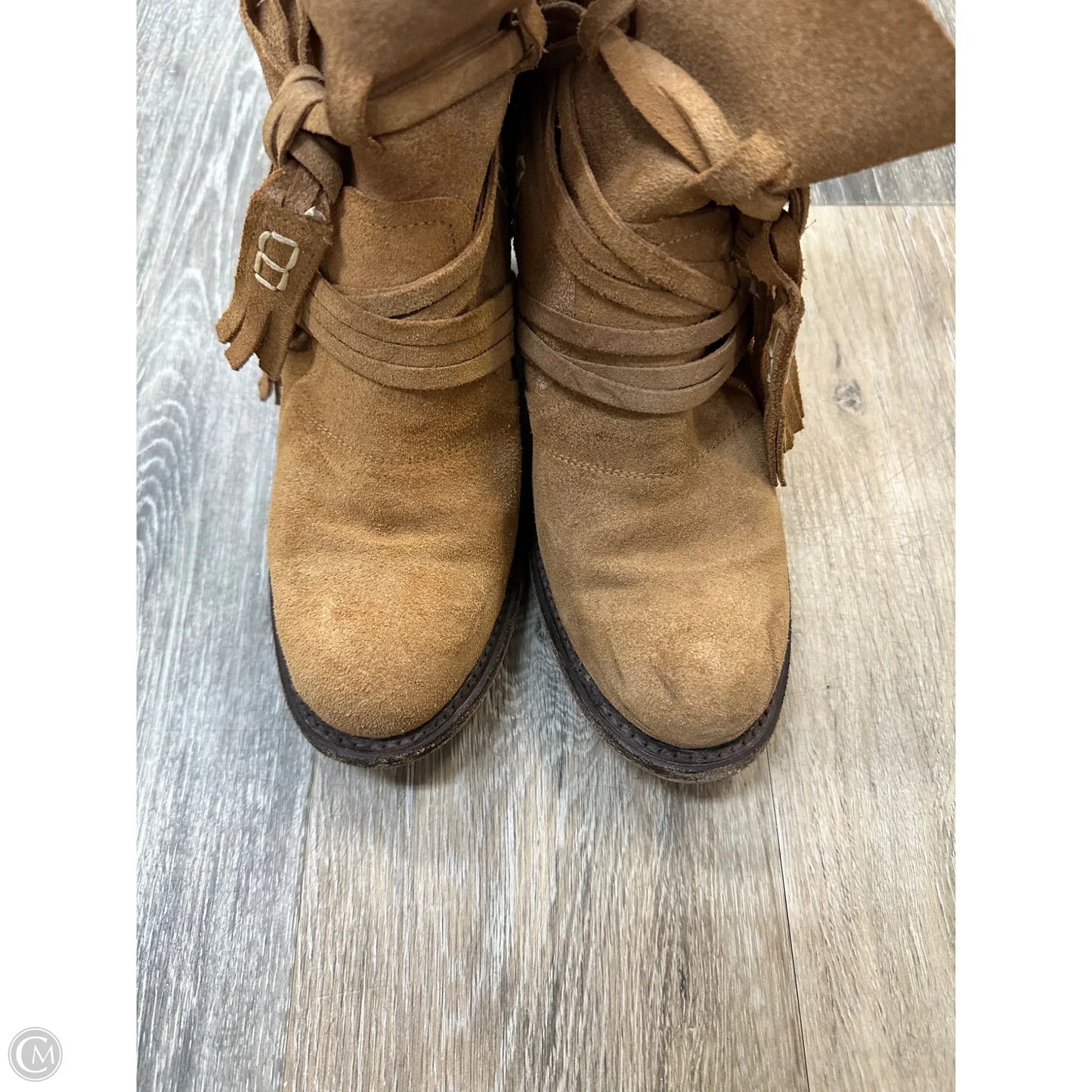 Boots Ankle Heels By Miss Macie In Tan, Size: 8.5