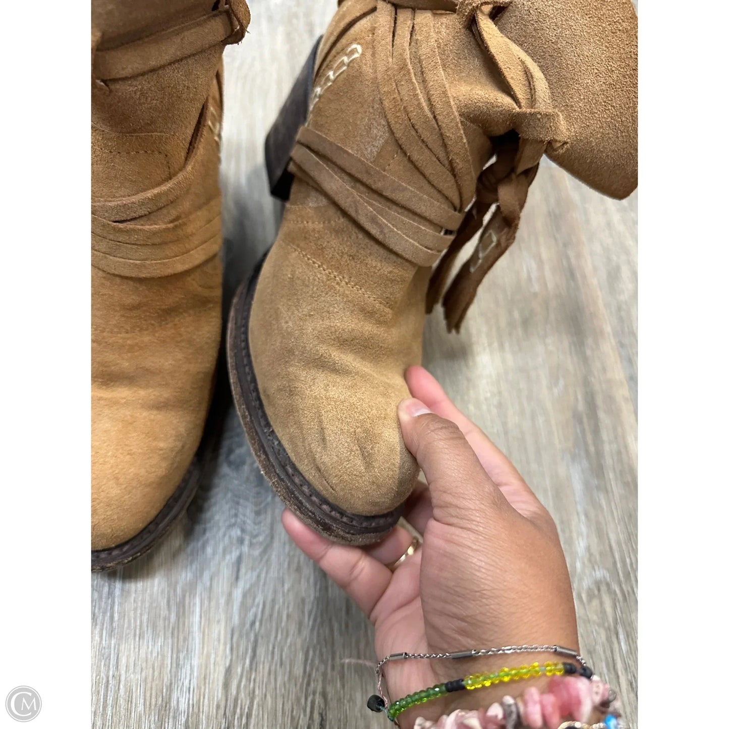 Boots Ankle Heels By Miss Macie In Tan, Size: 8.5