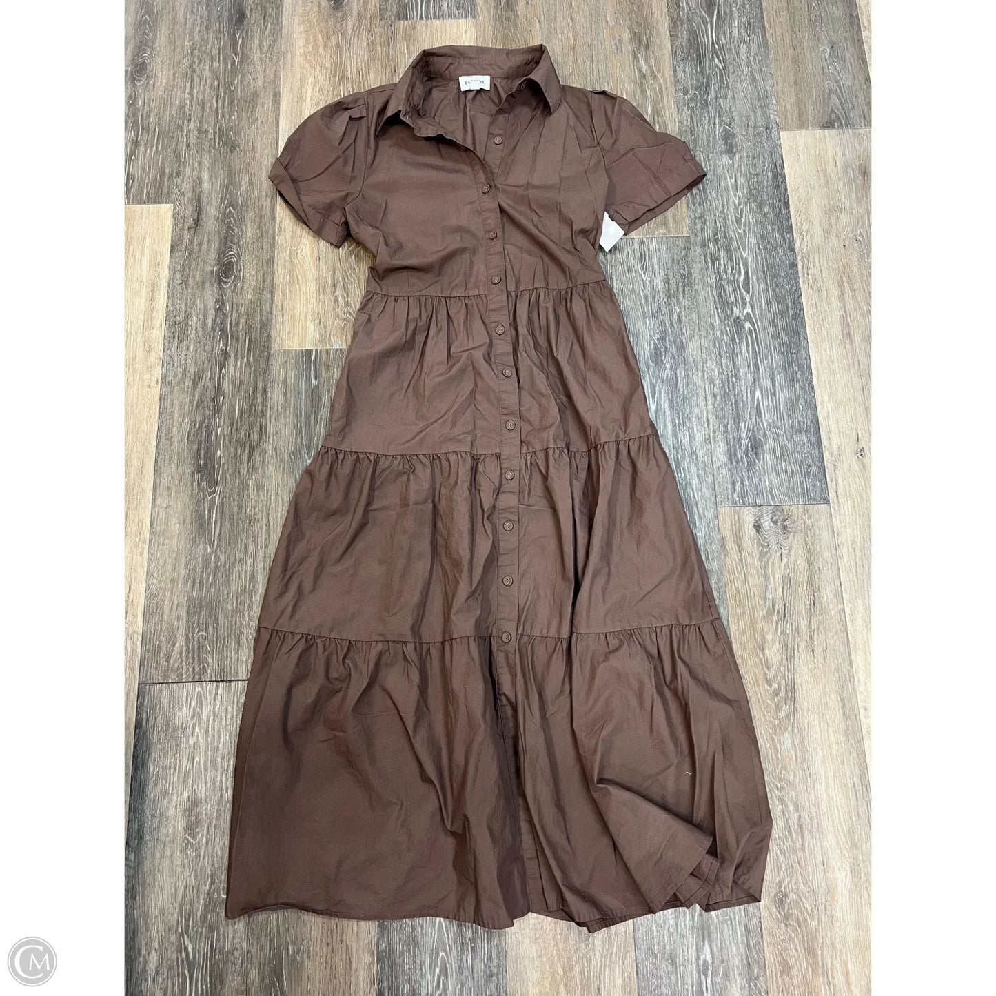 Dress Casual Maxi By Evereve In Brown, Size: Xs