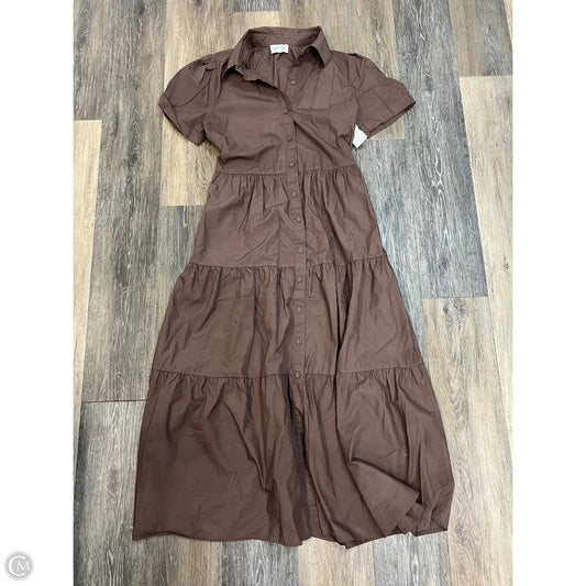 Dress Casual Maxi By Evereve In Brown, Size: Xs