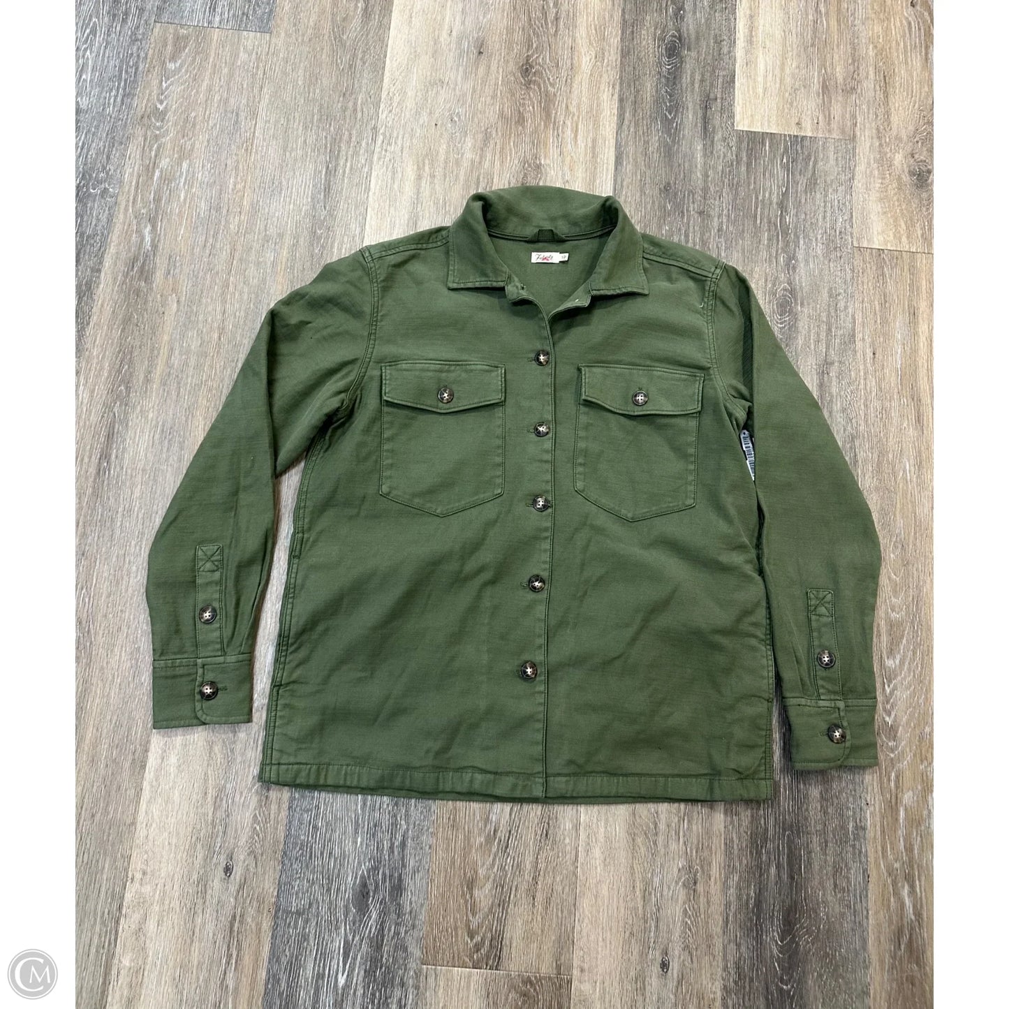 Jacket Shirt By Faherty In Green, Size: S