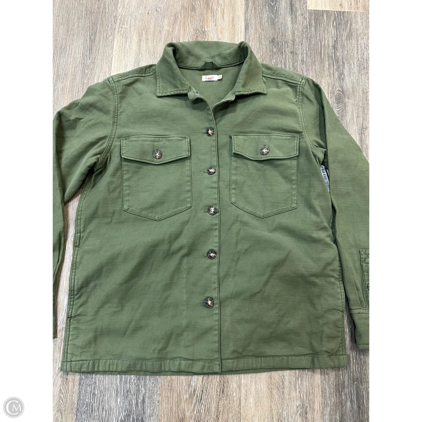 Jacket Shirt By Faherty In Green, Size: S