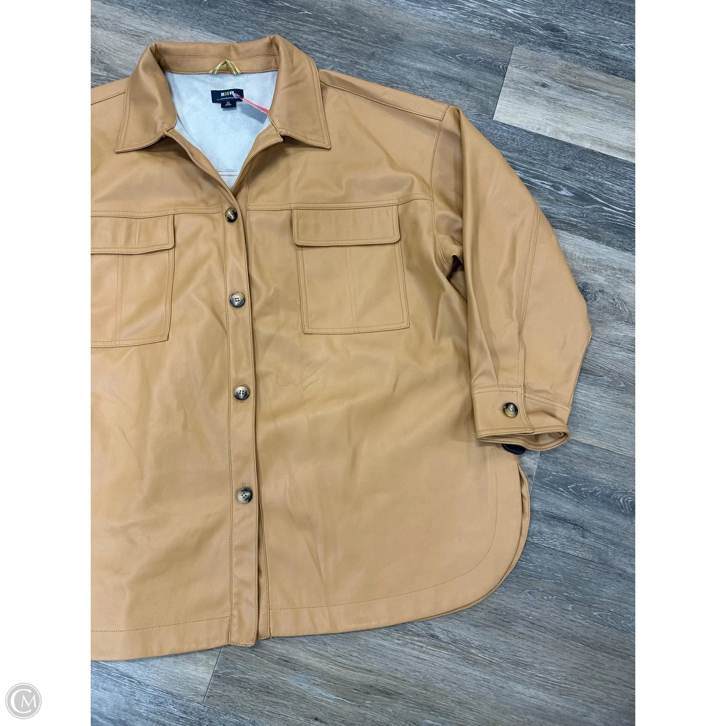 Jacket Shirt By Maeve In Tan, Size: 2x