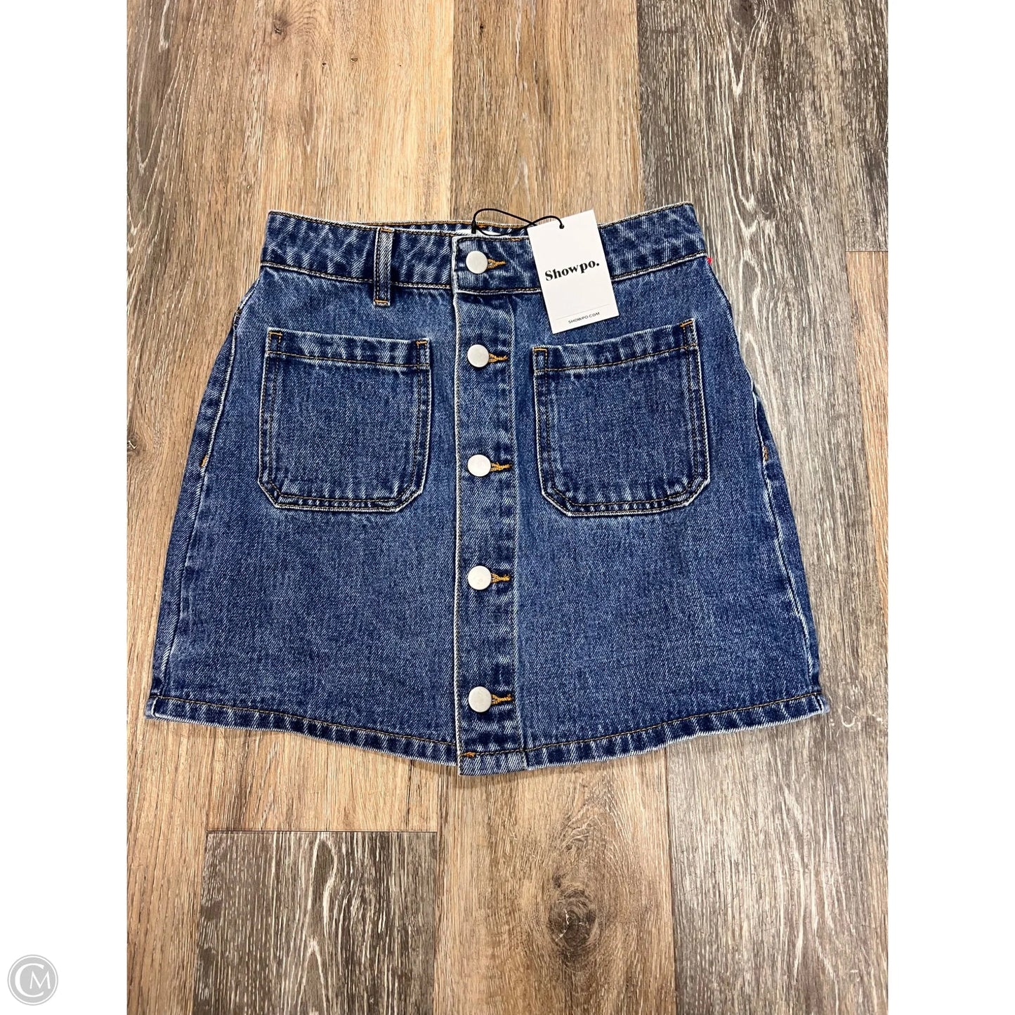 Skirt Mini & Short By Showpo In Blue Denim, Size: 2