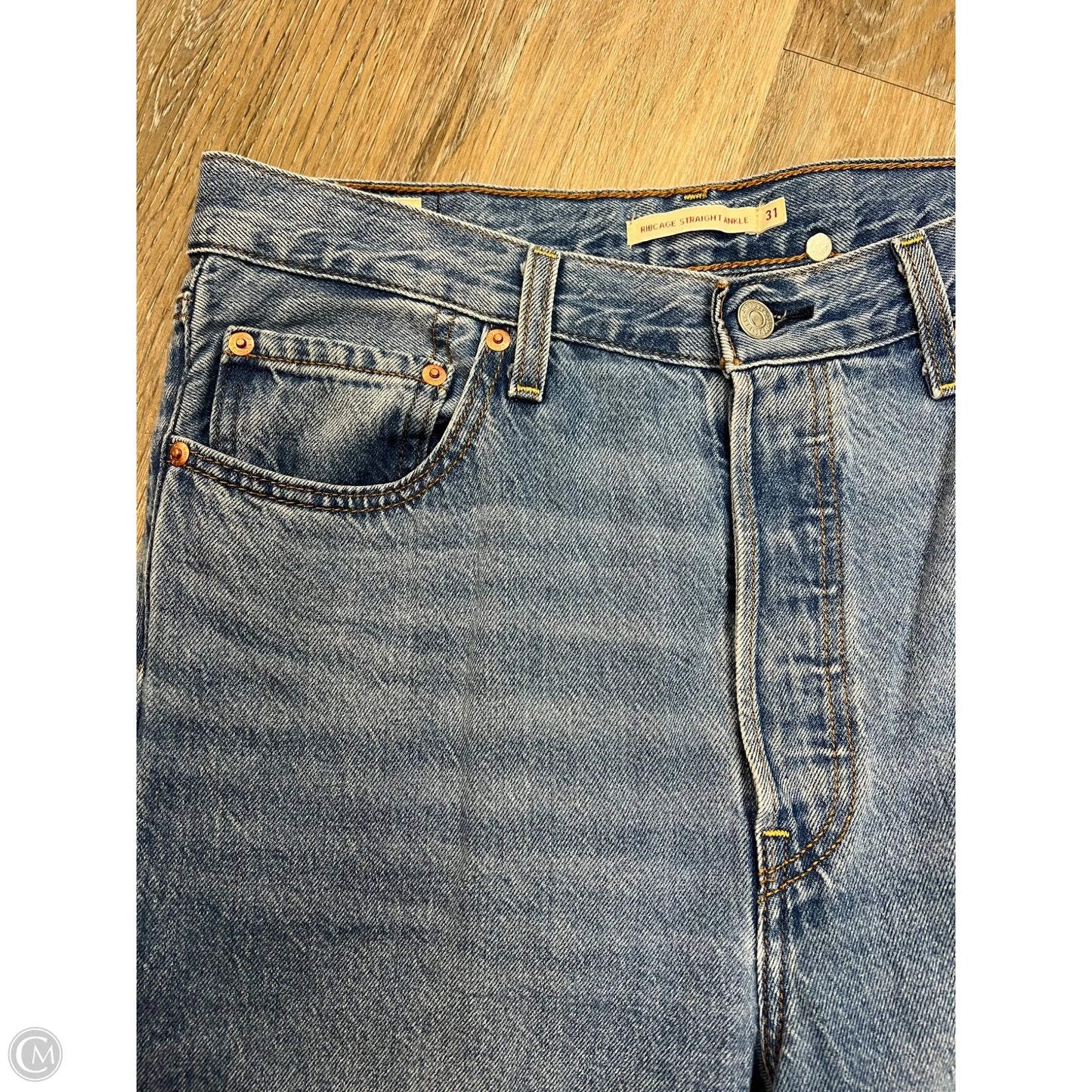Jeans Straight By Levis In Blue Denim, Size: 12/31