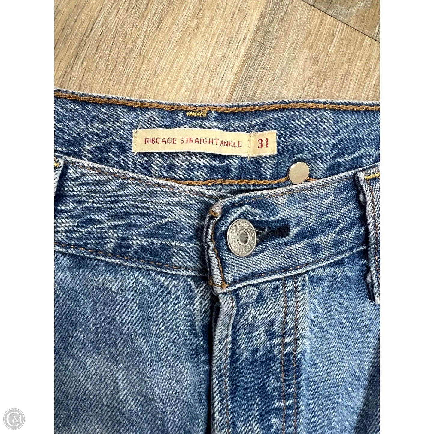 Jeans Straight By Levis In Blue Denim, Size: 12/31