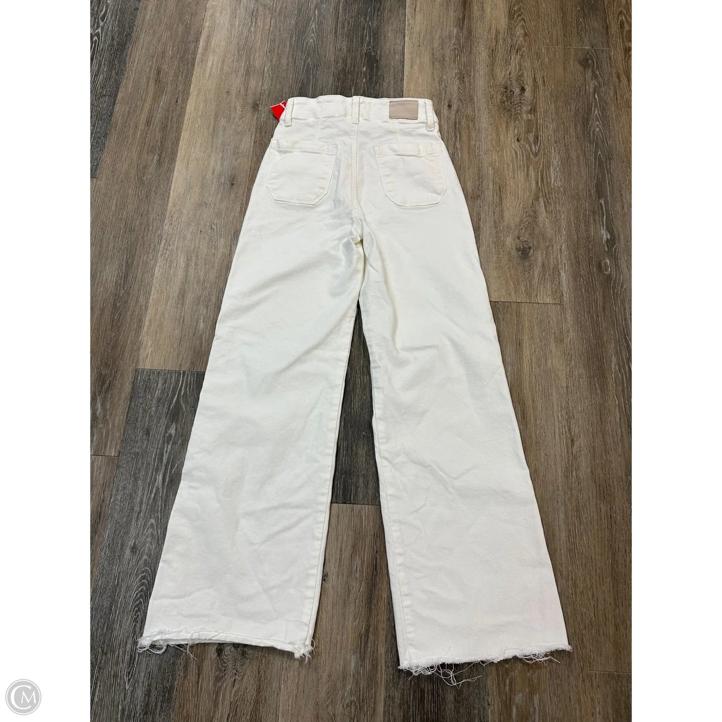 Jeans Wide Leg By Paige In White Denim, Size: 0/24