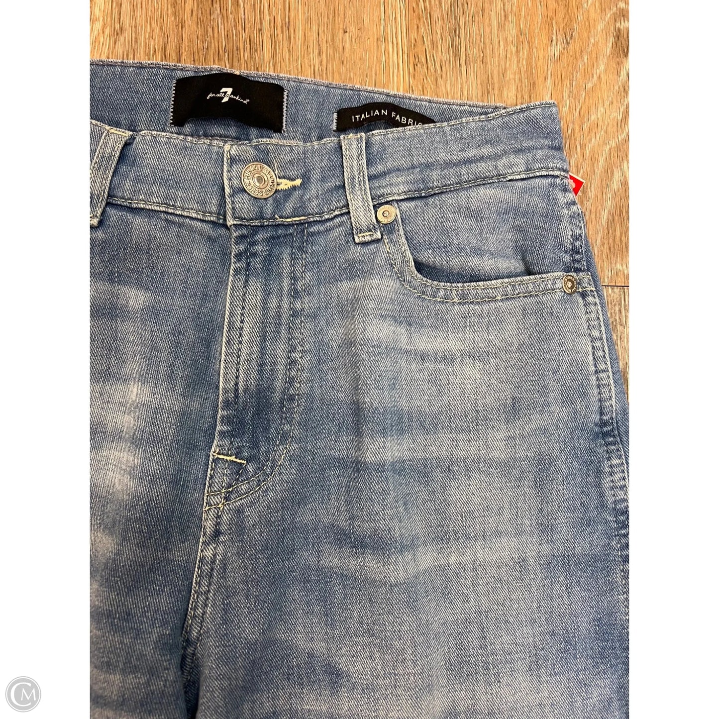 Jeans Wide Leg By 7 For All Mankind In Blue Denim, Size: 01/25