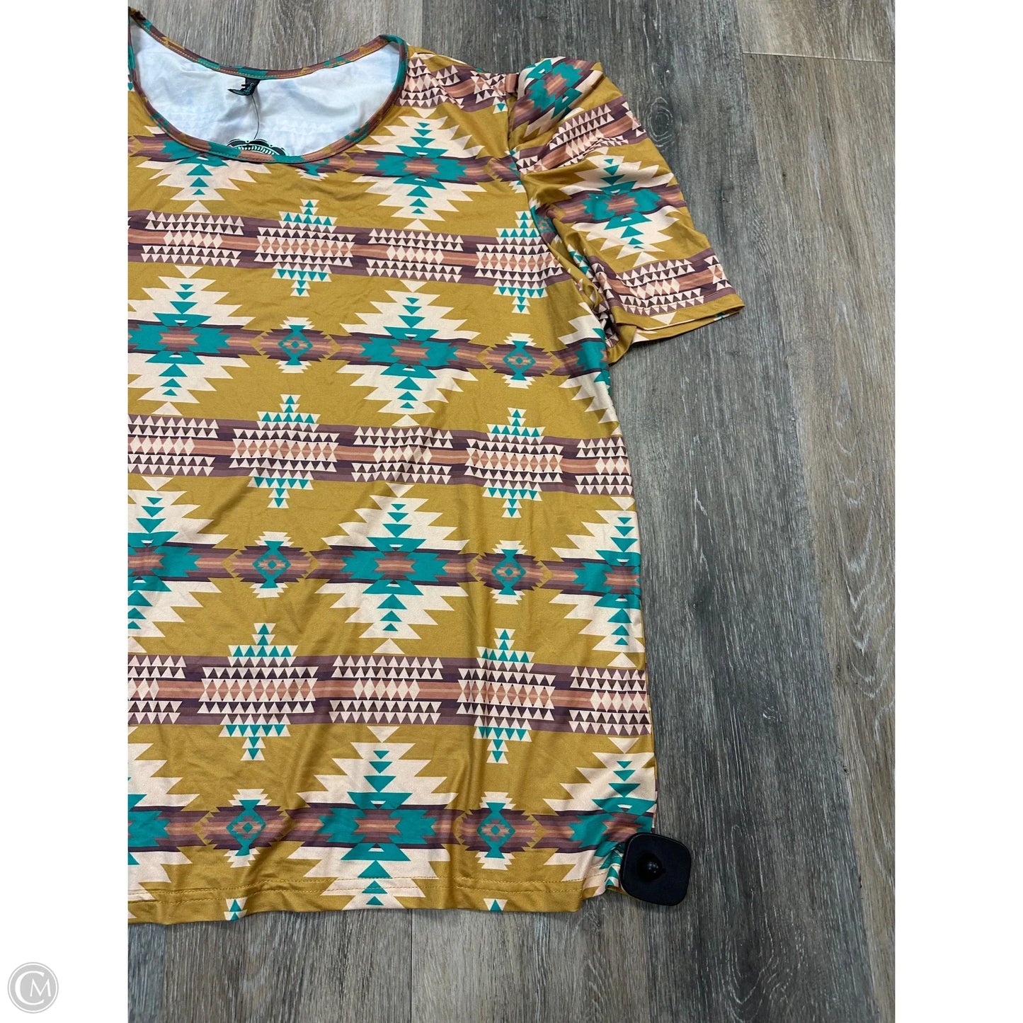 Top Short Sleeve By Sterling Kreek In Yellow, Size: 3x