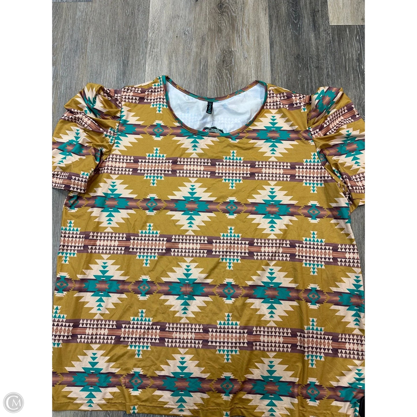 Top Short Sleeve By Sterling Kreek In Yellow, Size: 3x
