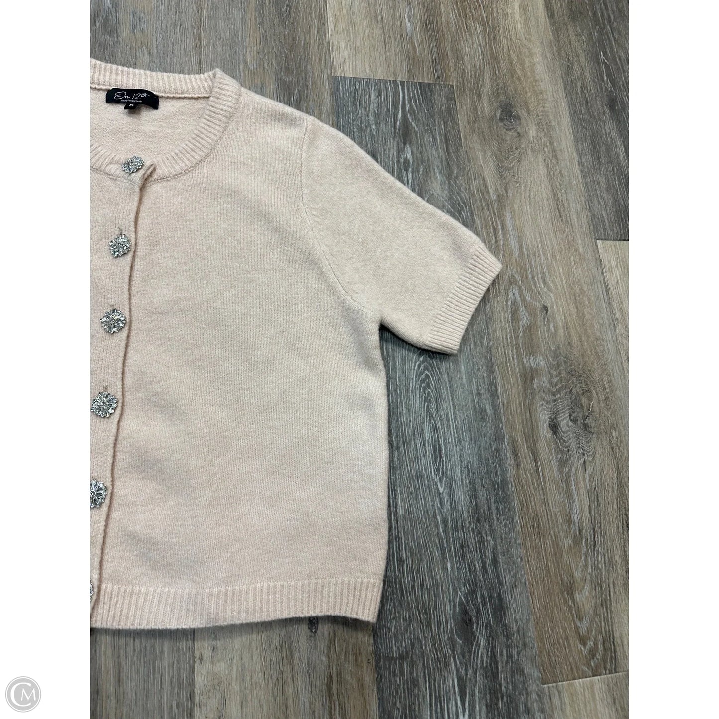 Sweater Short Sleeve By On 12th In Cream, Size: Xl