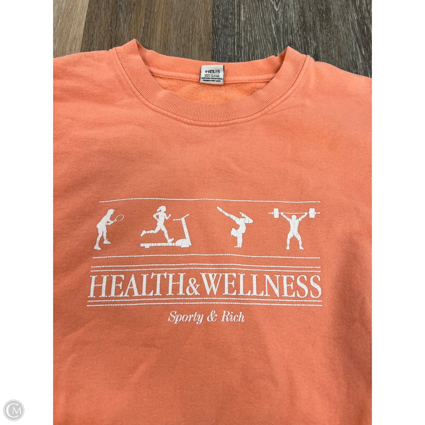 Sweatshirt Crewneck By Sporty & Rich In Orange, Size: Xl