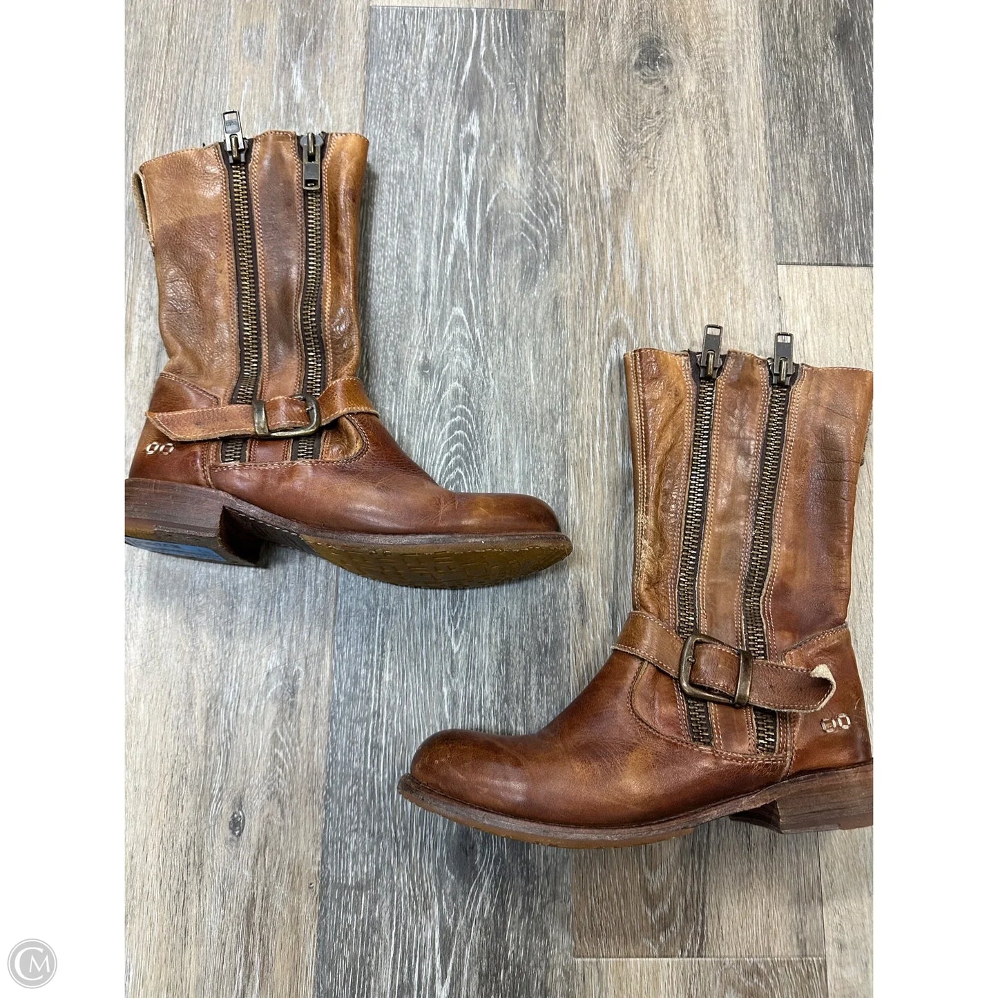 Boots Mid-calf Flats By Bed Stu In Brown, Size: 8