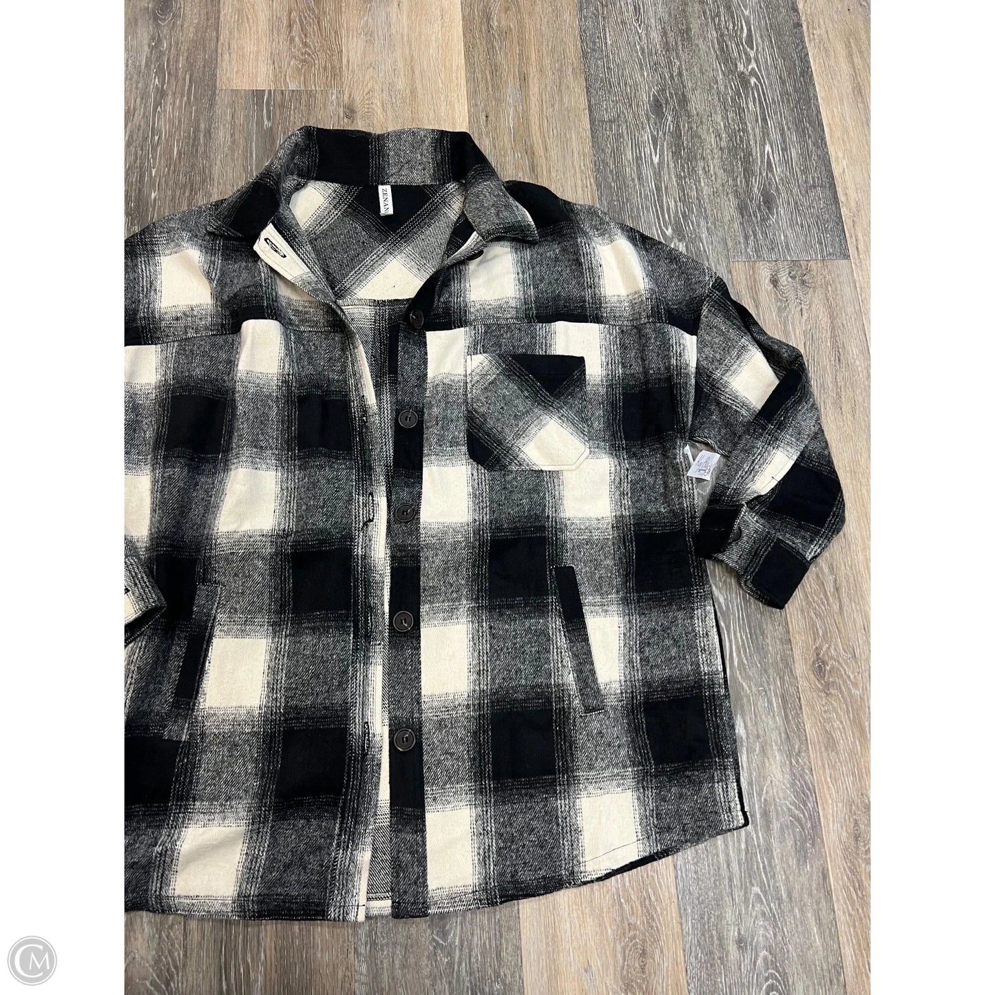 Jacket Shirt By Zenana In Black, Size: M