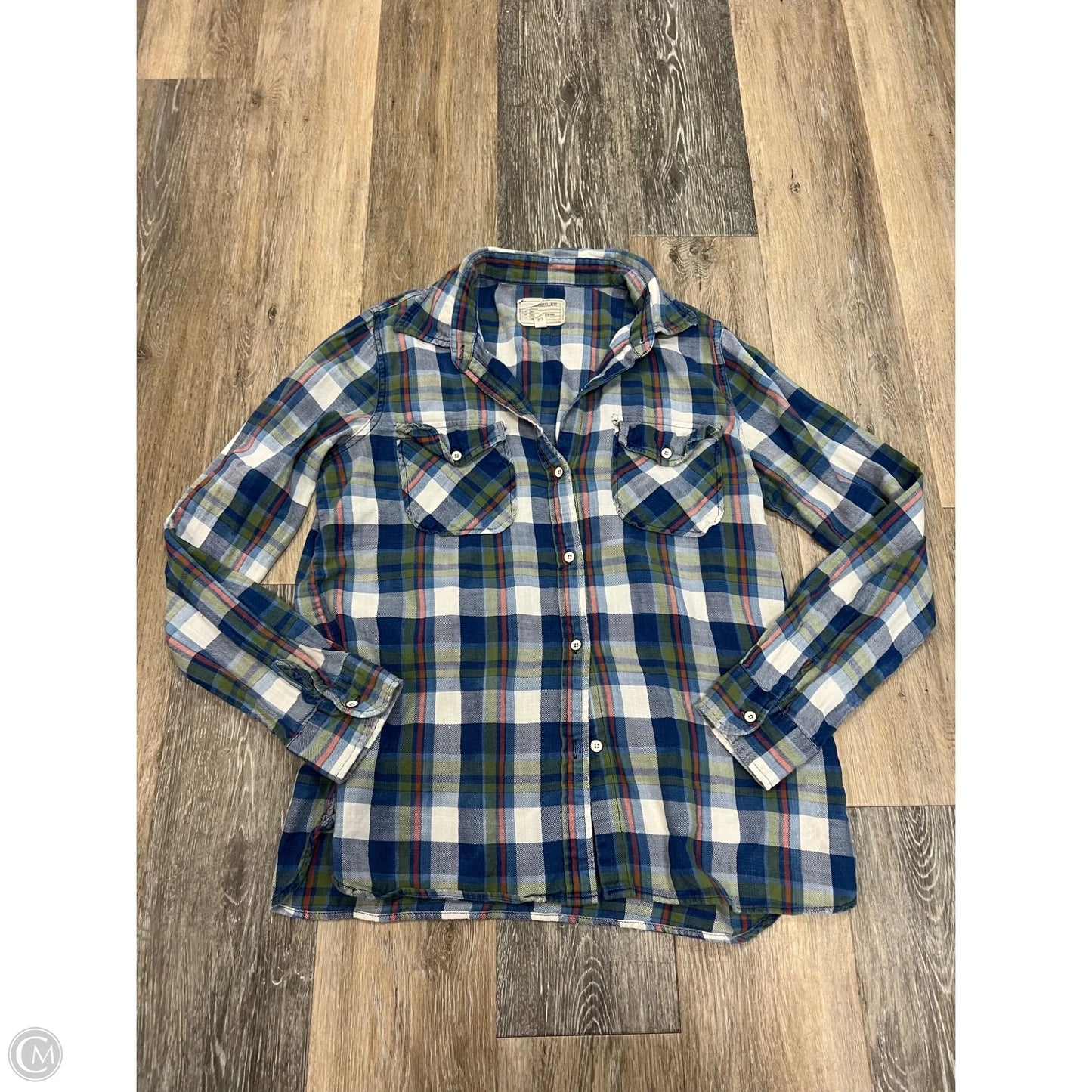 Blouse Long Sleeve By Current/elliott In Blue, Size: M