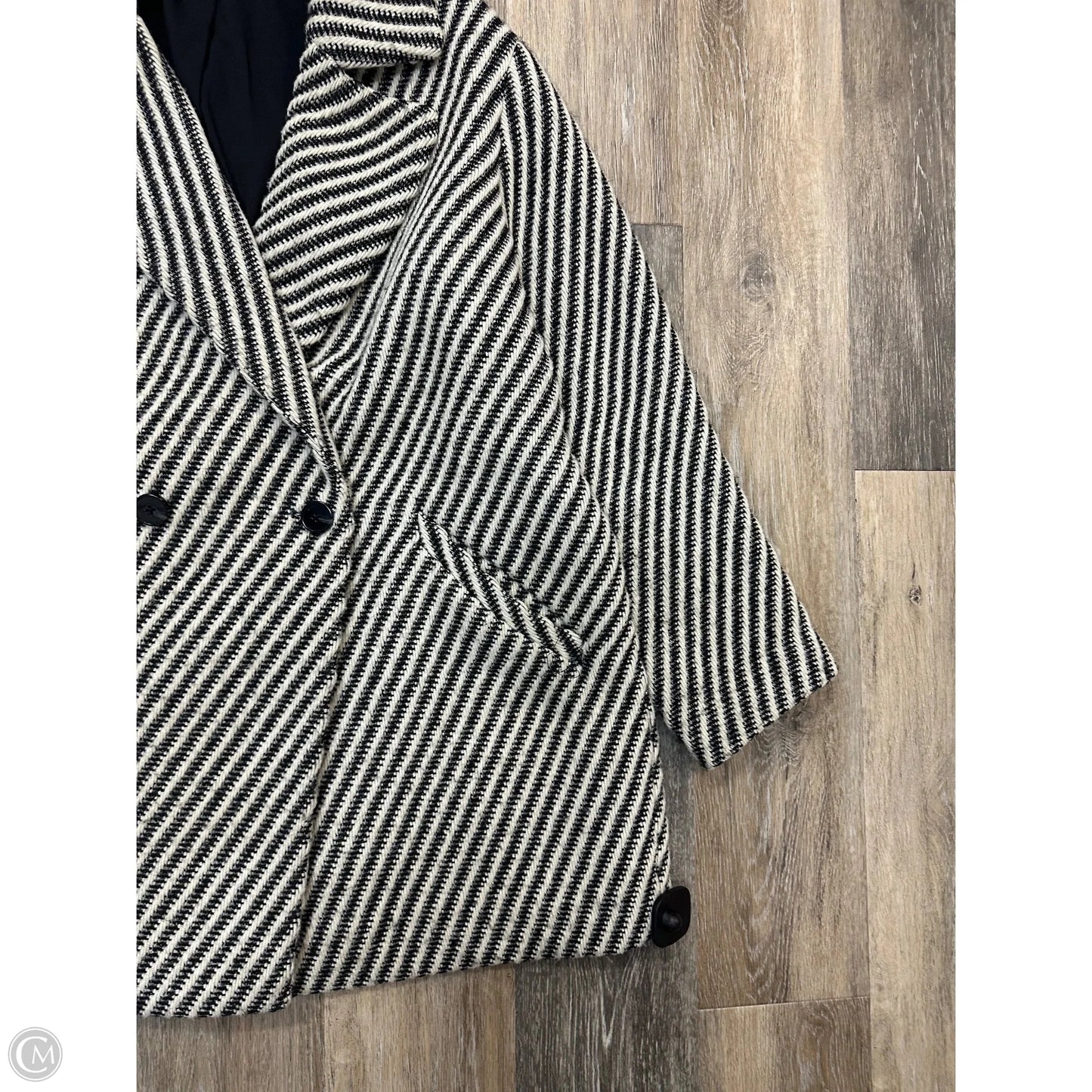 Coat Peacoat By Express In Striped Pattern, Size: L