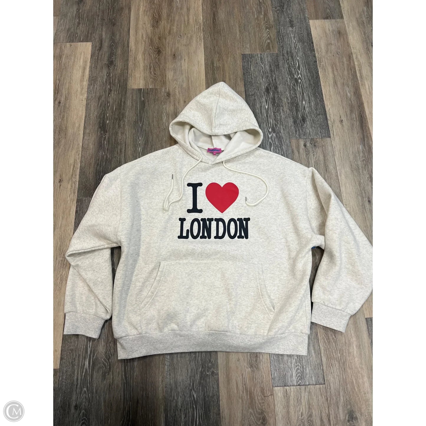 Sweatshirt Hoodie By Edikted In Cream, Size: Xl