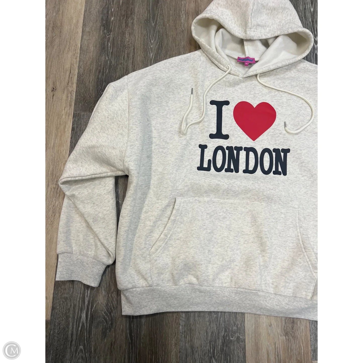 Sweatshirt Hoodie By Edikted In Cream, Size: Xl