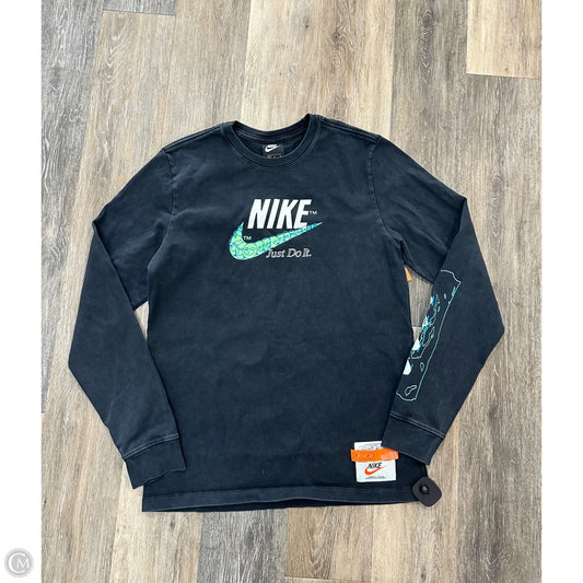 Athletic Top Long Sleeve Crewneck By Nike Apparel In Black, Size: M