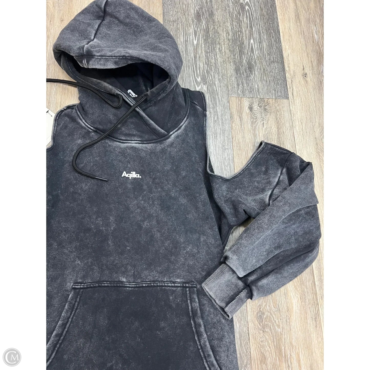 Athletic Sweatshirt Hoodie By Aqilla In Grey, Size: S