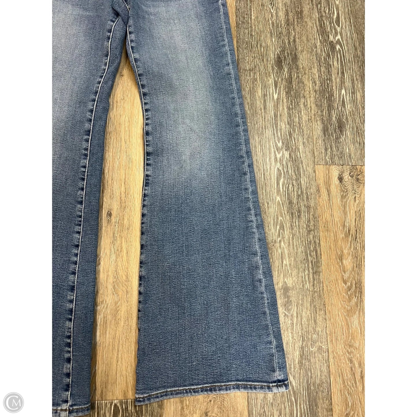 Jeans Flared By Good American In Blue Denim, Size: 4