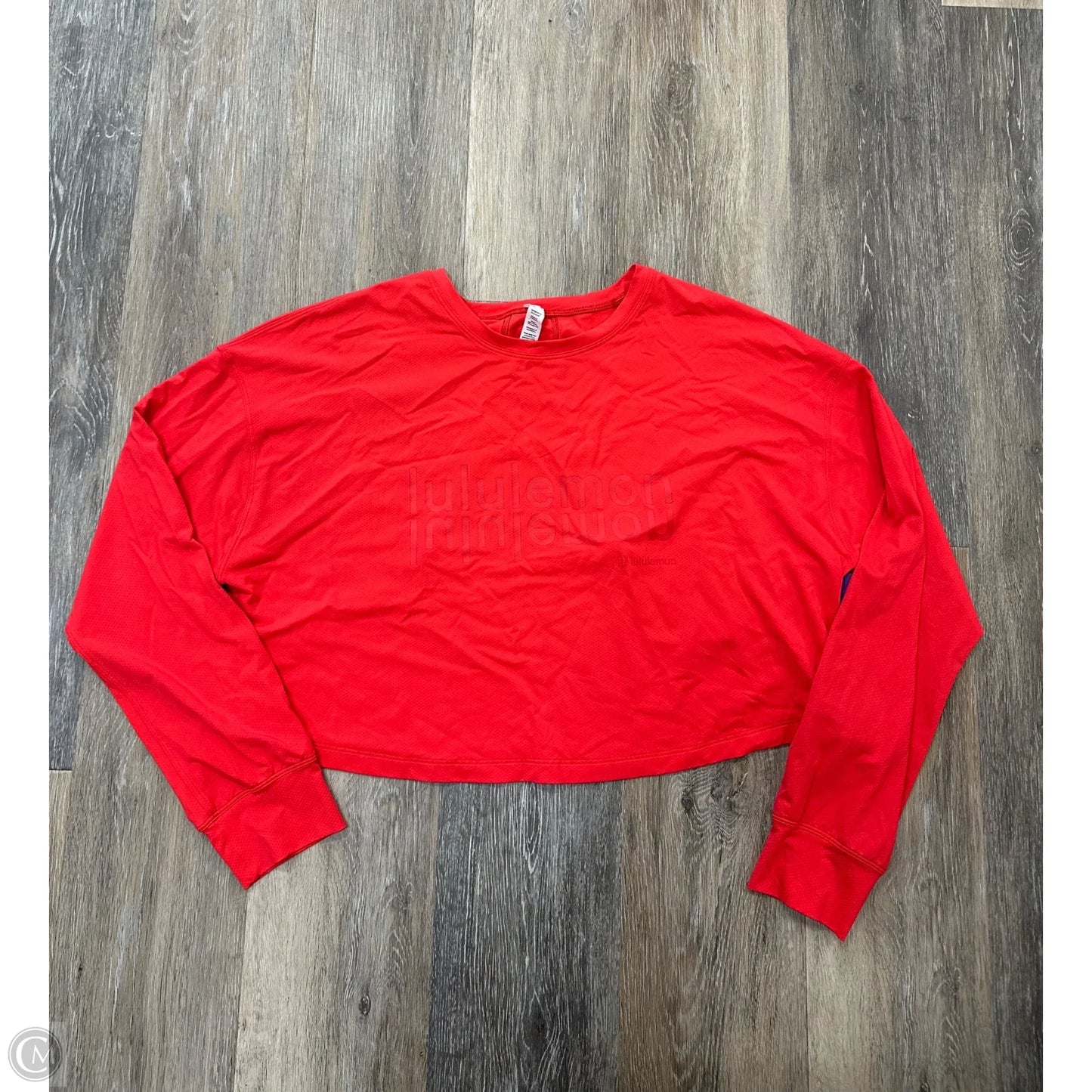 Athletic Top Long Sleeve Crewneck By Lululemon In Red, Size: 6