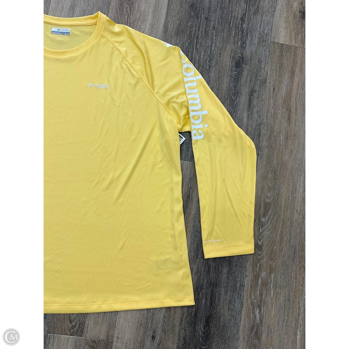 Athletic Top Long Sleeve Crewneck By Columbia In Yellow, Size: 3x